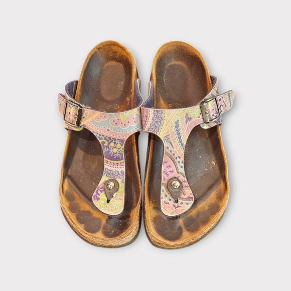 Birkenstock Papillio Gizeh Multicolor Floral Print Sandals - Picture 1 of 7